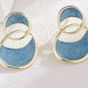 Blue Enamel Earrings